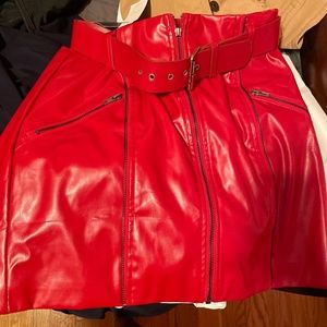 Red Leather Skirt